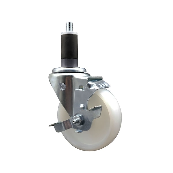 4'' SS Nylon Swivel 1-1/4'' Expanding Stem Caster with Brake